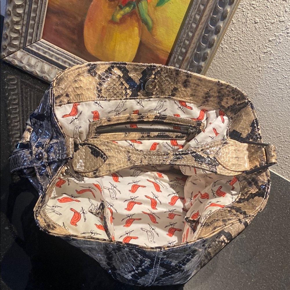 Rebecca Minkoff Beige and Black Snake-Print Hobo - Picture 5 of 13